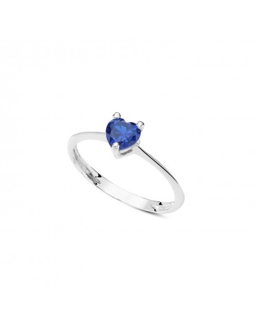 Ambrosia | Colore | Anello in Oro 750‰ con cuore in zircone blu | AAZ 095