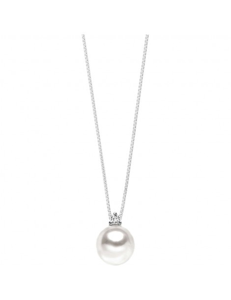 Comete Gioielli | Easy Basic | Collana in Oro 750‰ con Diamanti E perle coltivate acqua dolce | GLP 433