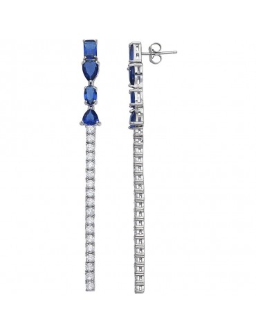 Comete gioielli | Glamour | Orecchini In Argento 925‰ con zirconi bianchi e blu | ORA 214