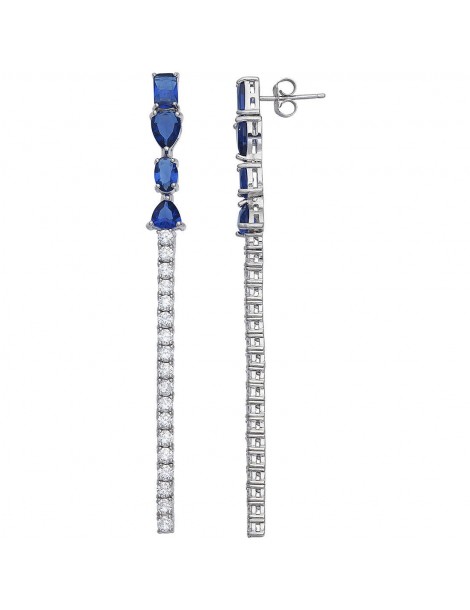 Comete gioielli | Glamour | Orecchini In Argento 925‰ con zirconi bianchi e blu | ORA 214