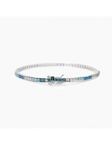 Mabina gioielli | Tennis Club | Bracciale tennis in argento 925‰ con zirconi degradè bianchi e azzurri | 533883