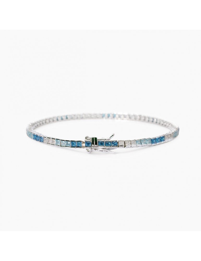 Mabina gioielli | Tennis Club | Bracciale tennis in argento 925‰ con zirconi degradè bianchi e azzurri | 533883