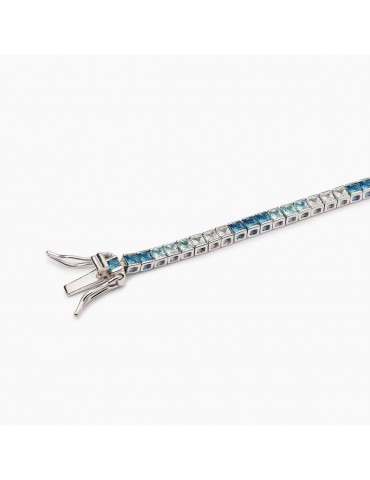 Mabina gioielli | Tennis Club | Bracciale tennis in argento 925‰ con zirconi degradè bianchi e azzurri | 533883