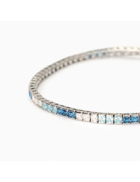 Mabina gioielli | Tennis Club | Bracciale tennis in argento 925‰ con zirconi degradè bianchi e azzurri | 533883