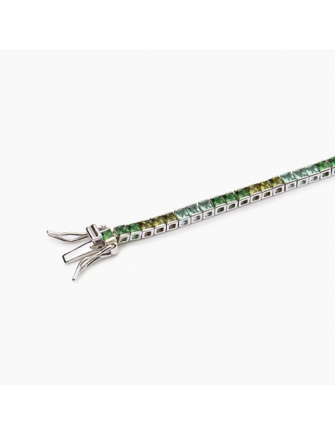 Mabina gioielli | Tennis Club | Bracciale tennis in argento 925‰ con zirconi mutlicolor verdi | 533882