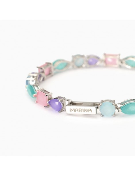 Mabina gioielli | Santorini | Bracciale in argento 925‰ con fusion stone e cristallo di rocca | 533900