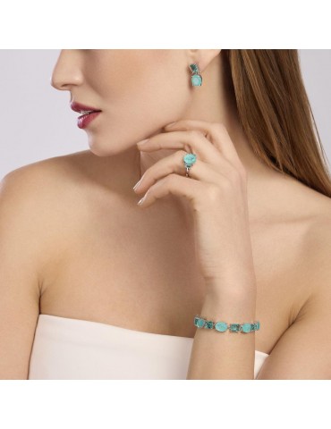 Mabina gioielli | Santorini | Bracciale in argento 925‰ con fusion stone azzurro | 533898