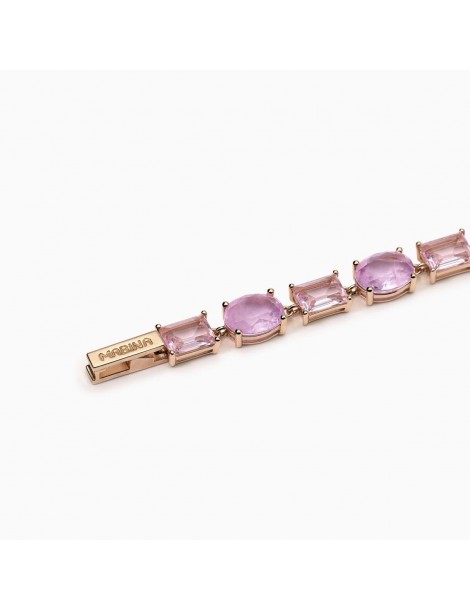 Mabina gioielli | Santorini | Bracciale in argento 925‰ rosato con fusion stone rosa | 533899