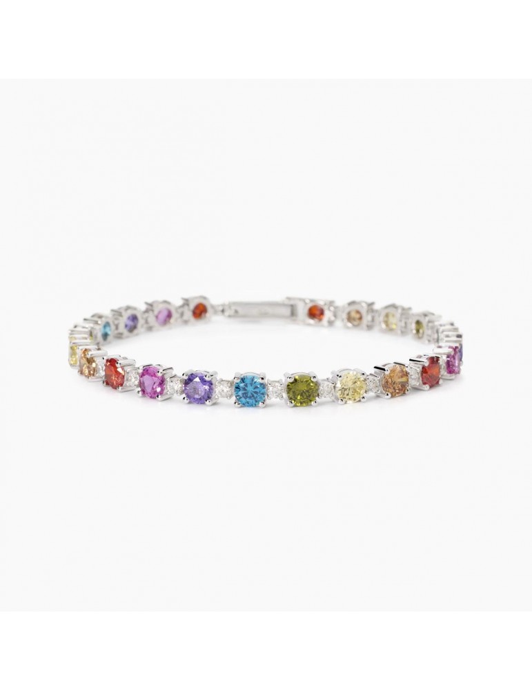 Mabina gioielli | Chapeau | Bracciale tennis in argento 925‰ con pietre multicolor | 533905