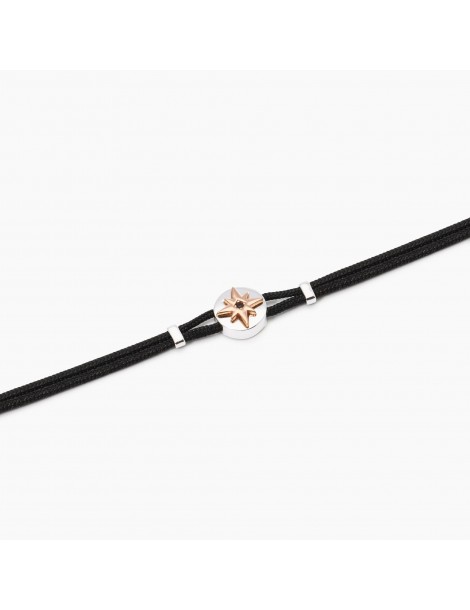 Mabina gioielli | Cruise | Bracciale con cordino nylon ed elemento in argento 925‰ con rosa dei venti | 533848