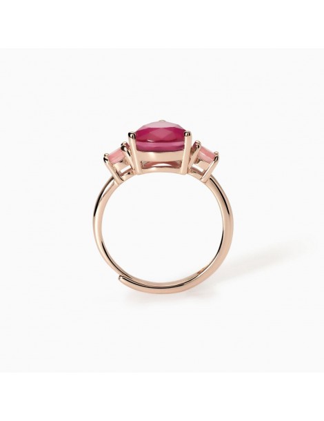 Mabina gioielli | Santorini | Anello in argento 925‰ rosato con fusion stone rosa | 523421