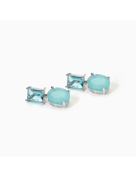 Mabina gioielli | Santorini | Orecchini in argento 925‰ con fusion stone azzurro | 563791
