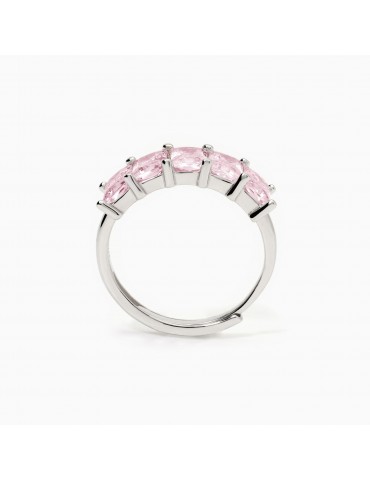 Mabina gioielli | Valentina | Anello in argento 925‰ con zirconi rosa | 523410