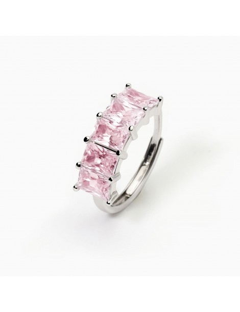 Mabina gioielli | Valentina | Anello in argento 925‰ con zirconi rosa | 523410