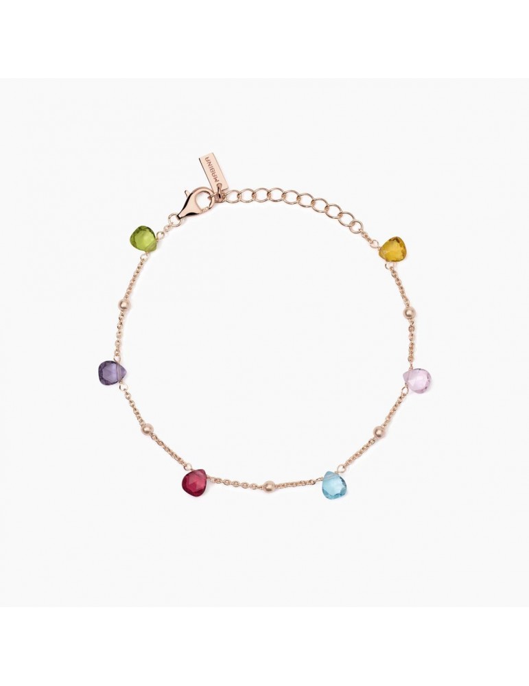 Mabina gioielli | Beauty Code | Bracciale in argento 925‰ rosato con elementi in glass multicolor | 533896