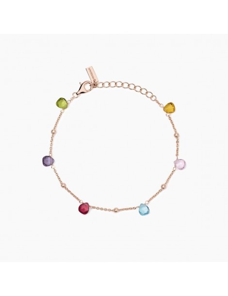 Mabina gioielli | Beauty Code | Bracciale in argento 925‰ rosato con elementi in glass multicolor | 533896