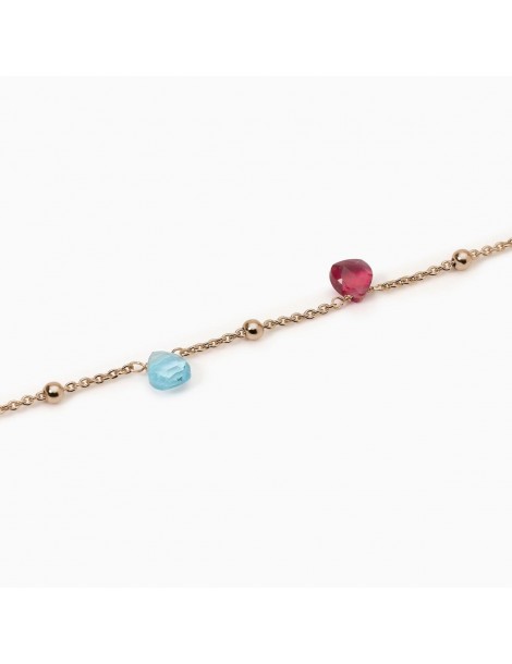 Mabina gioielli | Beauty Code | Bracciale in argento 925‰ rosato con elementi in glass multicolor | 533896