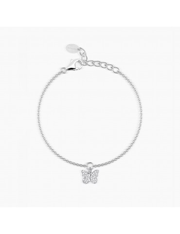 Mabina gioielli | Fly To Me | Bracciale in argento 925‰ con farfalla in pavè di zirconi bianchi | 533307