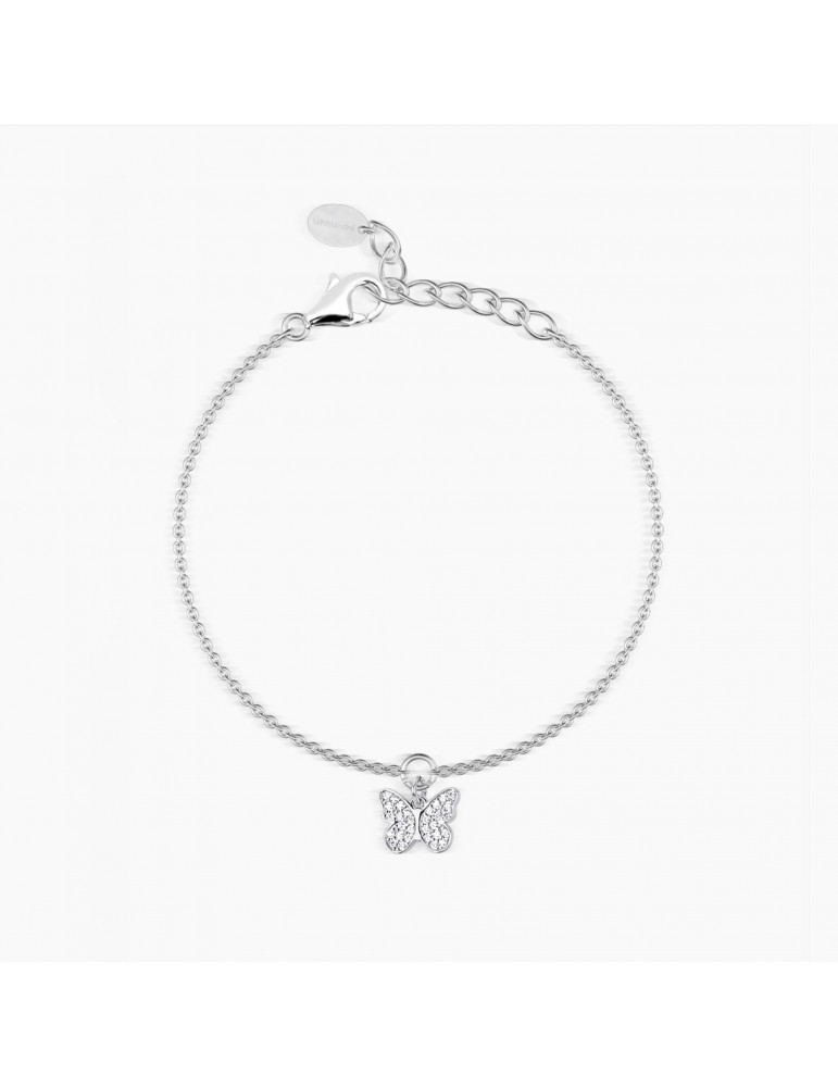 Mabina gioielli | Fly To Me | Bracciale in argento 925‰ con farfalla in pavè di zirconi bianchi | 533307