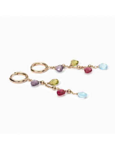 Mabina gioielli | Beauty Code | Orecchini in argento 925‰ rosato con glass multicolor | 563784