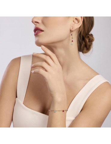Mabina gioielli | Beauty Code | Orecchini in argento 925‰ rosato con glass multicolor | 563784