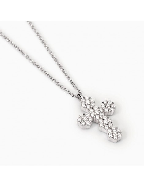 Mabina gioielli | Fior Fiore | Collana in argento 925‰ con croce in zirconi bianchi | 553699