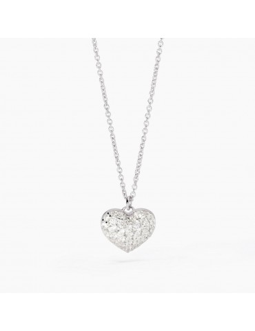 Mabina gioielli | Gesto D'amore | Collana in argento 925‰ con cuore in pavè di zirconi bianchi | 553709