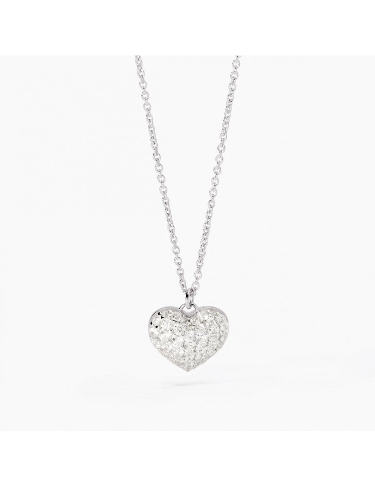 Mabina gioielli | Gesto D'amore | Collana in argento 925‰ con cuore in pavè di zirconi bianchi | 553709