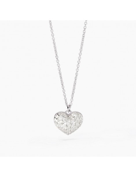 Mabina gioielli | Gesto D'amore | Collana in argento 925‰ con cuore in pavè di zirconi bianchi | 553709