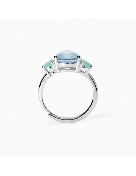 Mabina gioielli | Santorini | Anello in argento 925‰ con fusion stone azzurro | 523422