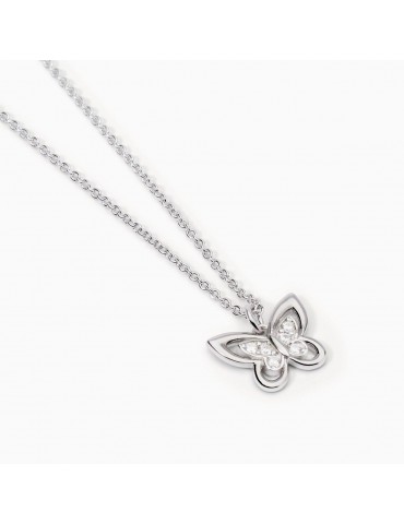 Mabina gioielli | Spring Life | Collana in argento 925‰ con farfalla e zirconi bianchi | 553707