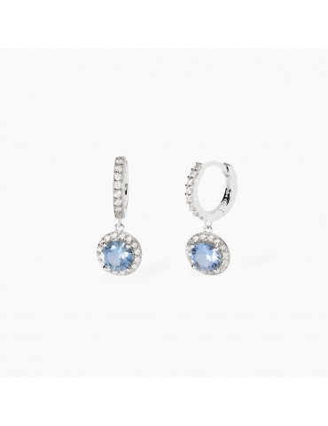 Mabina Gioielli | Revival | Orecchini in argento 925‰ con zirconi azzurri e zirconi bianchi | 563787