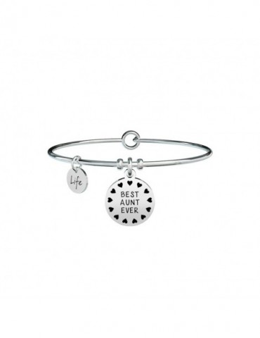 Kidult | Best Aunt Ever | Bracciale in acciaio rigido con ciondolo | 731300