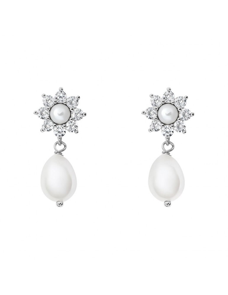 Stroili | Silver Pearls | Orecchini in argento 925‰ con perle sintetiche e zirconi bianchi | 1691443