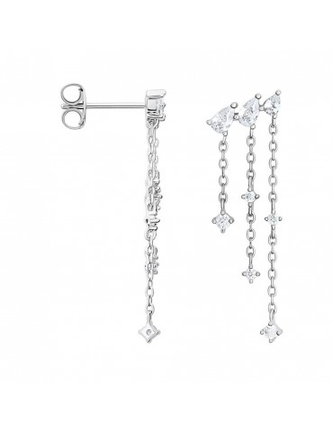 Stroili | Silver Elegance | Orecchini in argento 925‰ con cascata di zirconi bianchi | 1691437