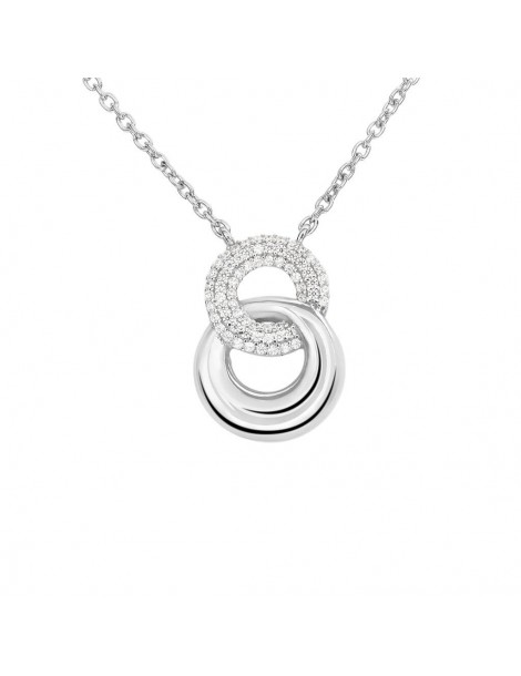 Stroili | Silver Shine | Collana in argento 925‰ con doppio cerchio e zirconi bianchi | 1691552