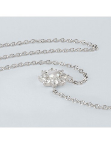 Stroili | Silver Pearls | Collana in argento 925‰ con fiore perla sintetica e zirconi bianchi | 1691444