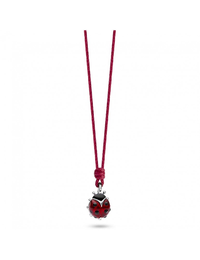 Nanan | Nanàn Bijou | Collana con cordino rosso e coccinella smaltata | NAN0444