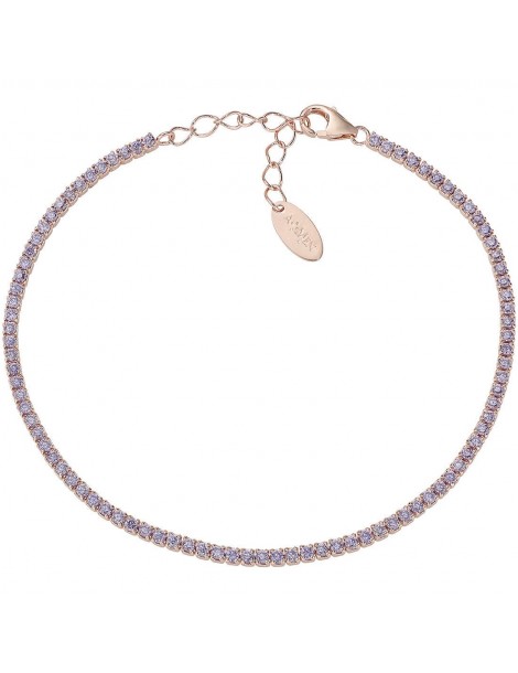 Amen | Tennis Mania | Bracciale tennis in argento 925‰ rosato con zirconi viola | BT1RLI17