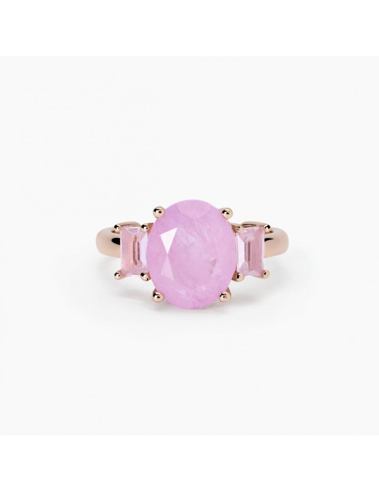 Mabina gioielli | Santorini | Anello in argento 925‰ rosato con fusion stone rosa | 523419