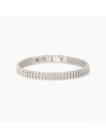 2Jewels | Bracciale tennis in acciaio con zirconi bianchi | 232513