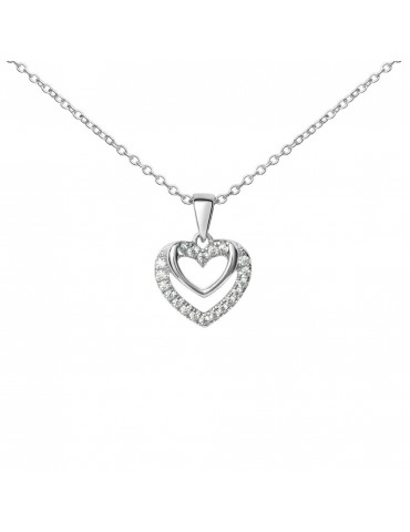 Stroili | Silver Moments | Collana in argento 925‰ con doppio cuore zirconi bianchi | 1669889