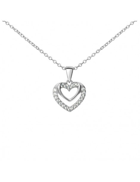 Stroili | Silver Moments | Collana in argento 925‰ con doppio cuore zirconi bianchi | 1669889