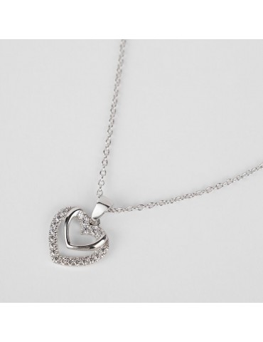 Stroili | Silver Moments | Collana in argento 925‰ con doppio cuore zirconi bianchi | 1669889