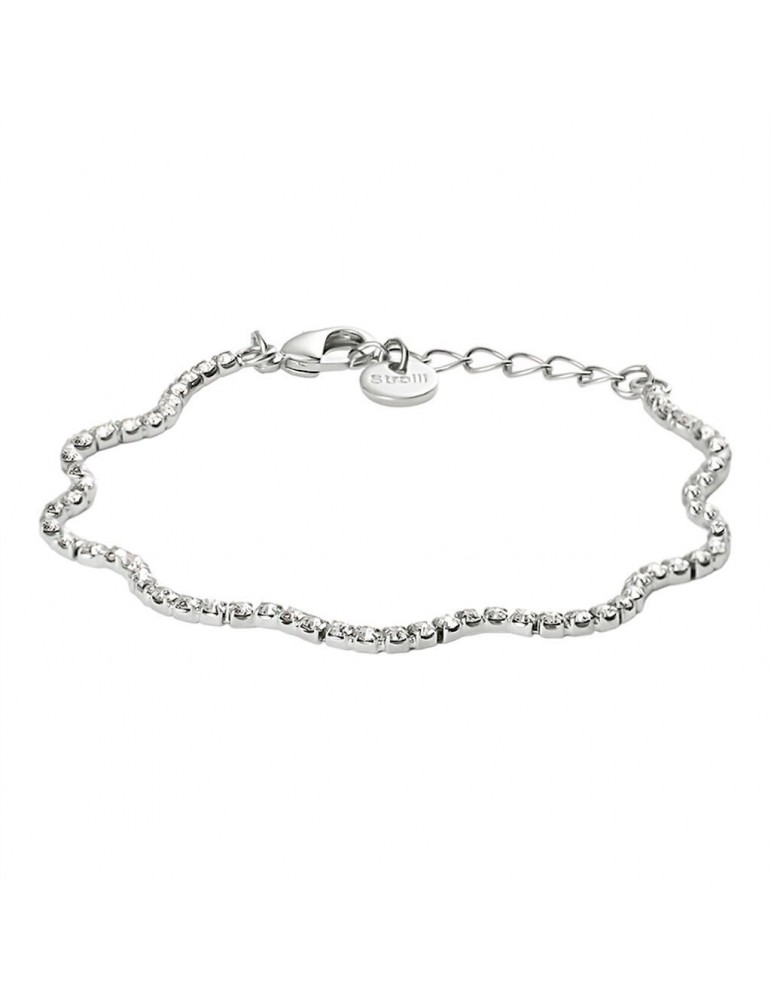 Stroili | Romantic Shine | Bracciale tennis ondulato in ottone con cristalli bianchi | 1689001