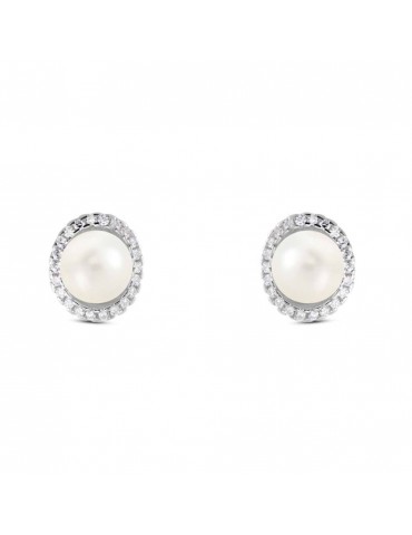 Stroili | Silver Pearls | Orecchini in argento 925‰ con perle sintetiche e zirconi bianchi | 1651515