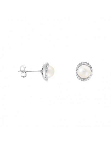 Stroili | Silver Pearls | Orecchini in argento 925‰ con perle sintetiche e zirconi bianchi | 1651515