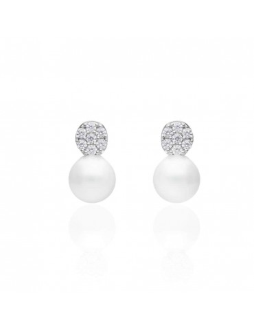 Stroili | Silver Pearls | Orecchini in argento 925‰ con perle sintetiche e zirconi bianchi | 1662644
