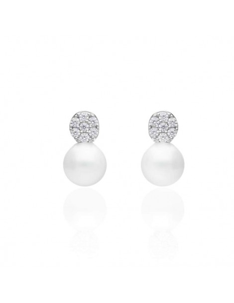 Stroili | Silver Pearls | Orecchini in argento 925‰ con perle sintetiche e zirconi bianchi | 1662644