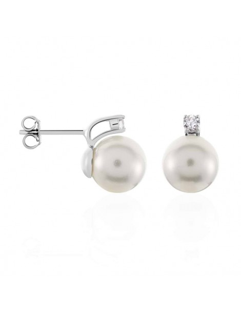 Stroili | Silver Pearls | Orecchini in argento 925‰ con perle sintetiche e zirconi bianchi | 1505452